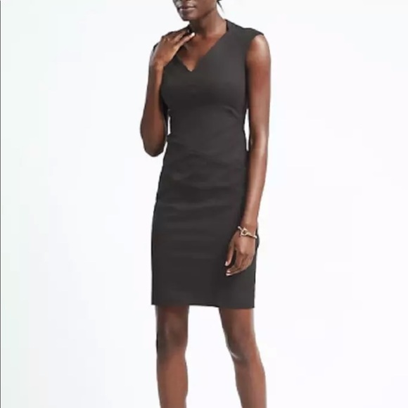 Banana Republic Dresses & Skirts - Banana Republic Black V-Neck Stretch Dress 4 NWT